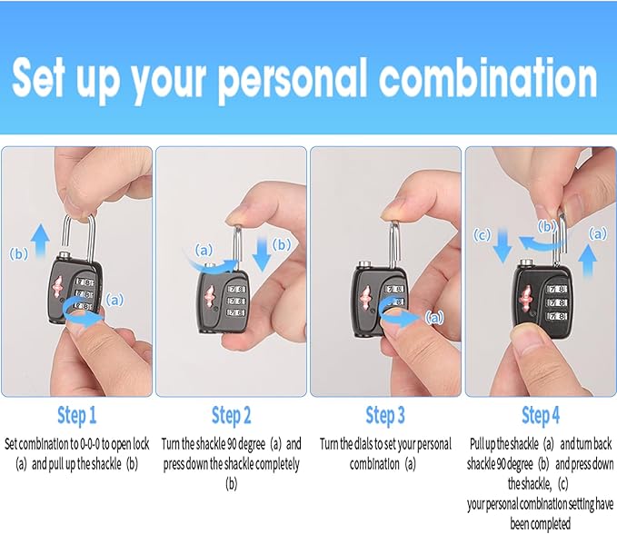 1 Sets TSA Approved Luggage Lock Combo - Secure Travel Essential w/Free Luggage Tag! Combination Lock for Suitcases, Backpacks, Gym Lockers & School