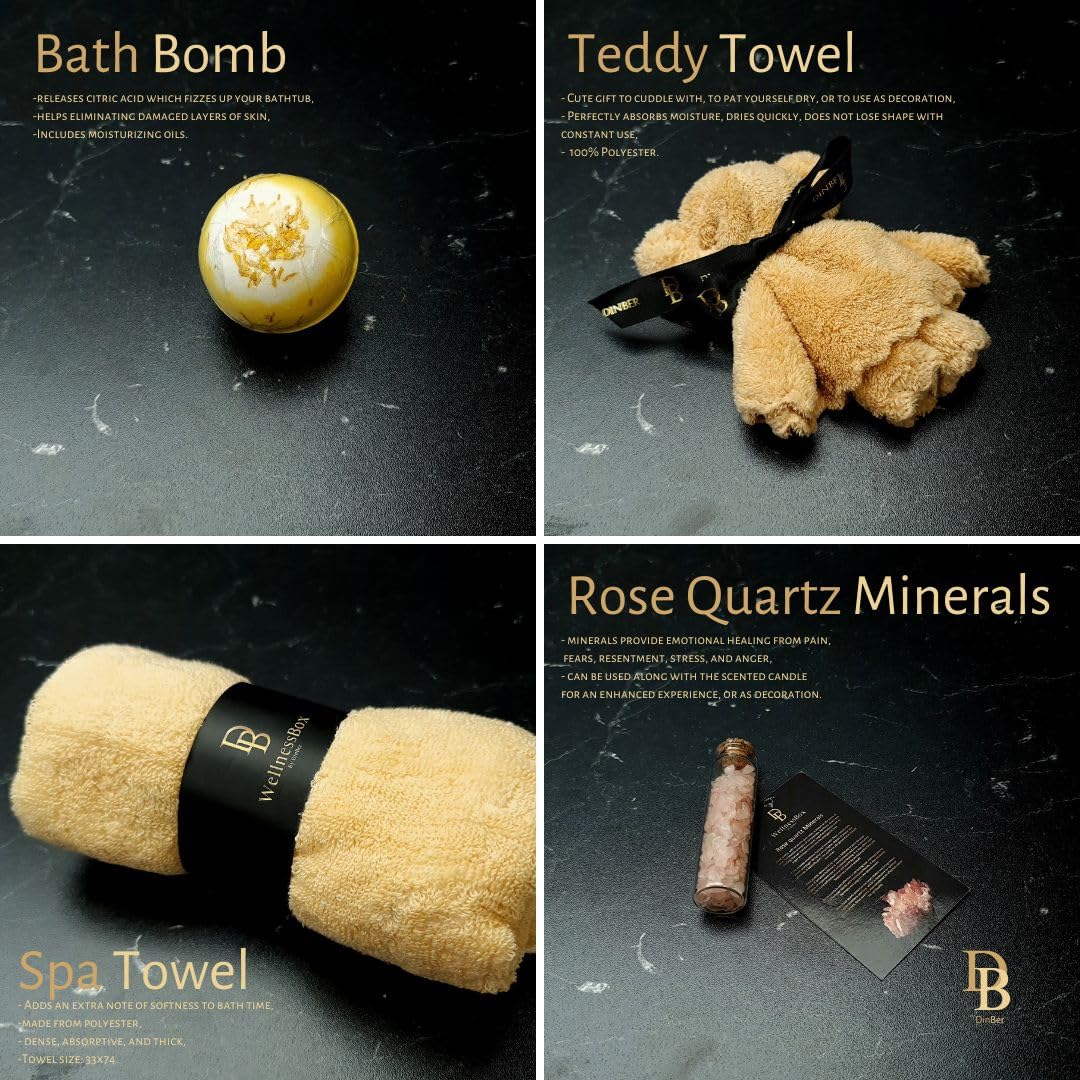 Wellness Box 12pc Self Care Spa Gift Basket for Women - Loving Gift Basket for Mothers Day, Birthday, Best Friend set, Womens Beauty Kit. Luxury Gifts with Scented Candle, Jade Roller, Bath Bomb.