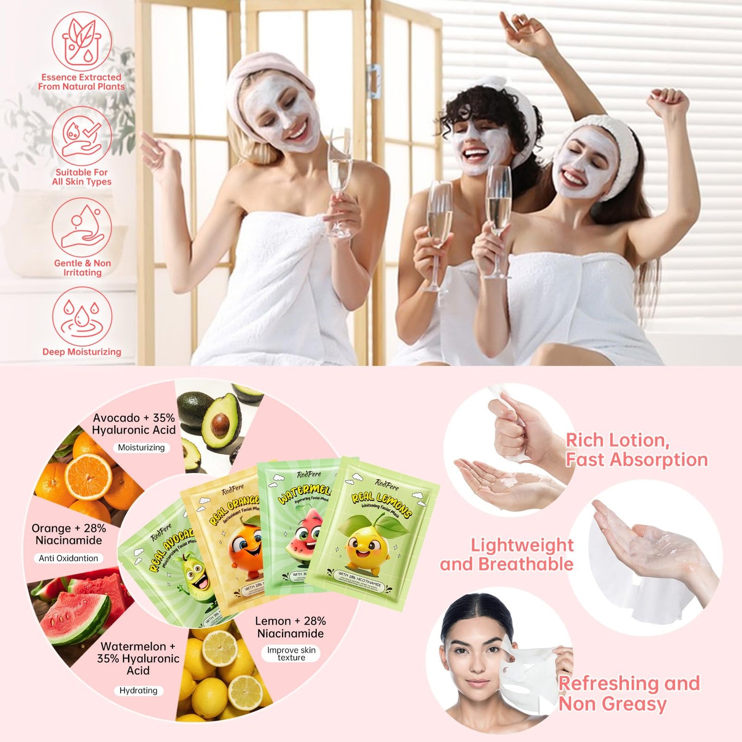 28PCS Spa Party Supplies For Girls, Spa Birthday Party Favors For 4 People, Spa Day Kit With Bath Bombs, Eye Mask, Lip Balm, Face Mask, Hand Cream, Compressed Towel, Gift Bag, Sleepover Spa Gift Set