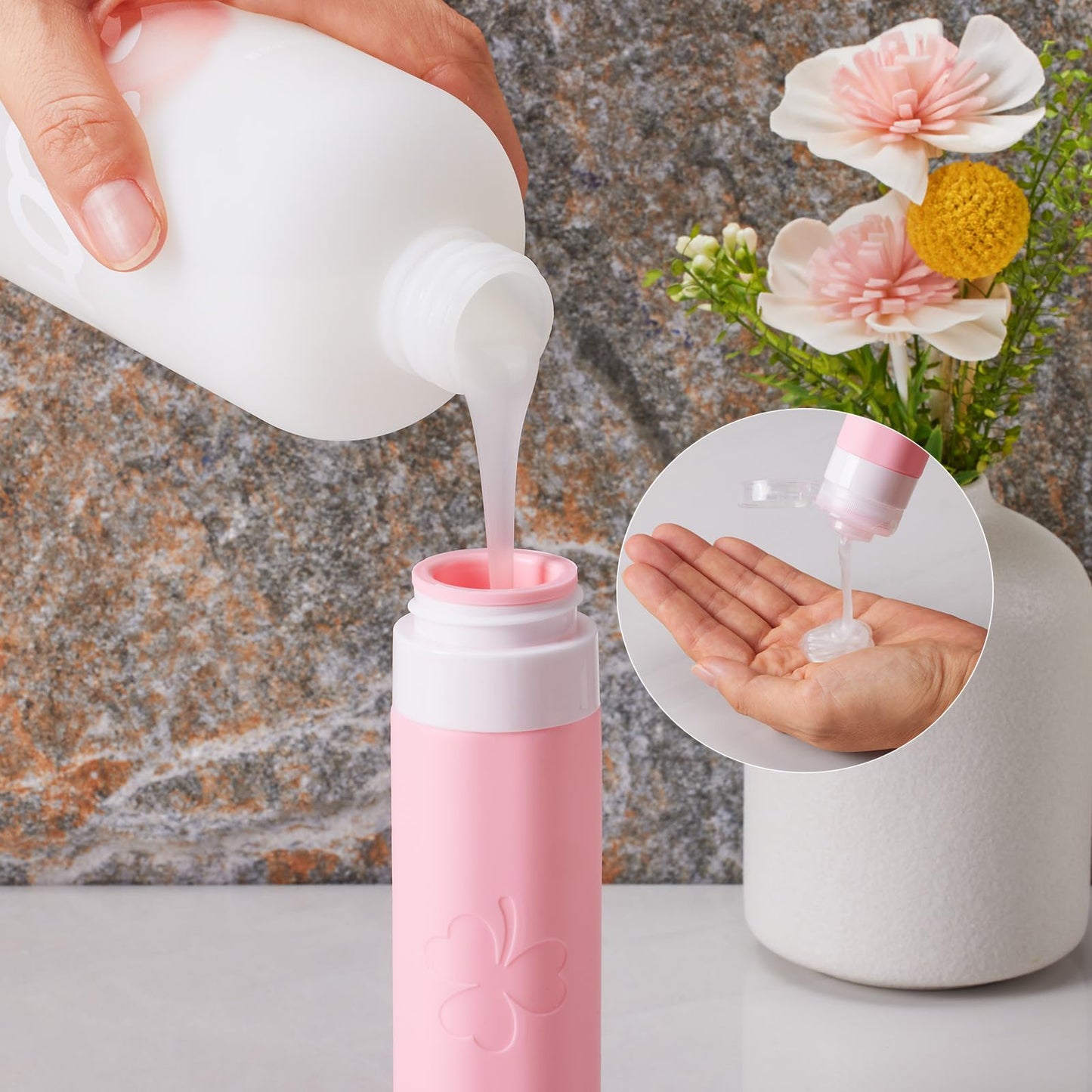 23 Pack Travel Bottles for Toiletries, TSA Approved Travel Shampoo Bottles, Silicone Travel Containers for Toiletries, Leak Proof Refillable Travel Essentials for Liquids Shampoo and Conditioner