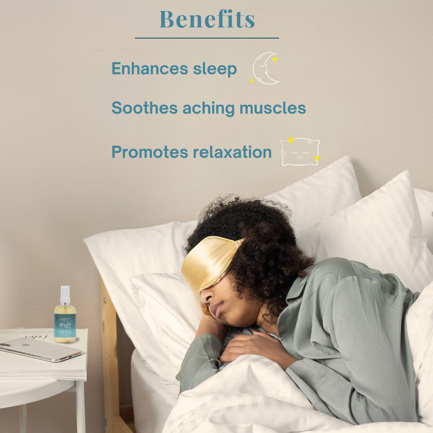 Dryft Sleep Magnesium Sleep Spray Topical Magnesium Oil for Body, Made in USA, No Itch, Eases You Into Sleep and Soothes Muscles, Aromatherapy Light Citrus Scent, Smooth on Skin