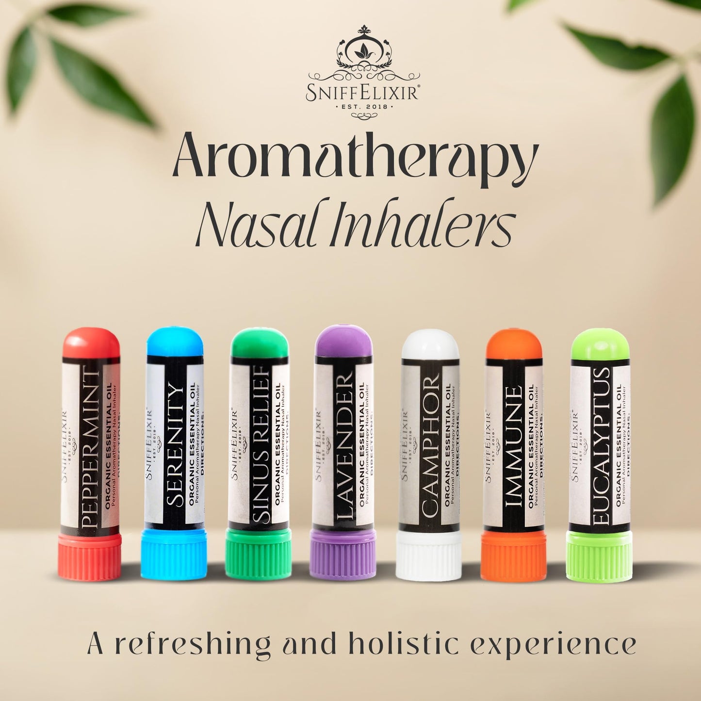 SniffElixir 3 Packs Serenity Aromatherapy Nasal Inhaler DIY Kit - Make 3 Serenity Portable Nose Inhaler Stick Natural Stress Relief Inhaler Essential Oil Inhaler that Calm, Boosts Mood, Reduces Worry