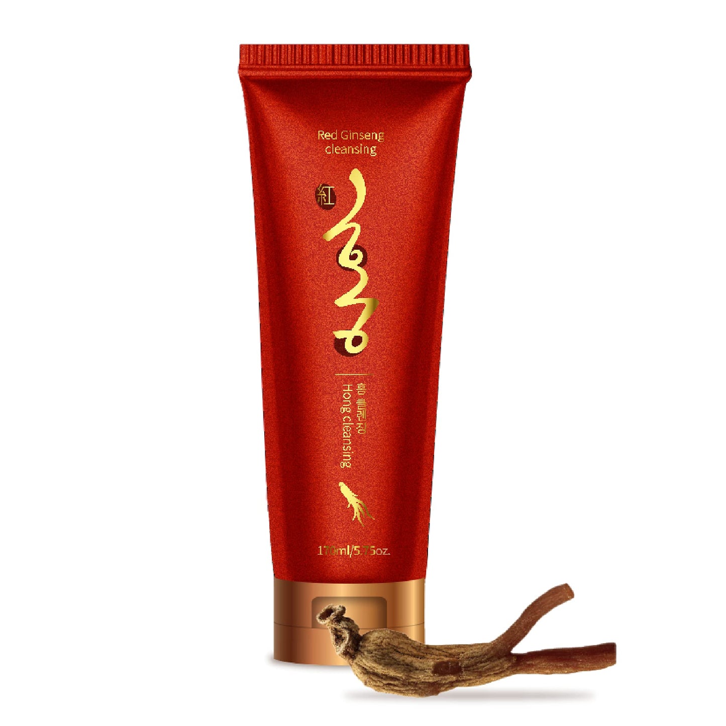 Korean Red Ginseng Foam Cleanser Deep Clean & Moisture Daily Cleanser Foam Red Energy 1,000PPM RED Ginseng & Hibiscus & Pearl Extract Daily Skin Care Hong Cosmetic (Red Ginseng Cleanser 1 EA)