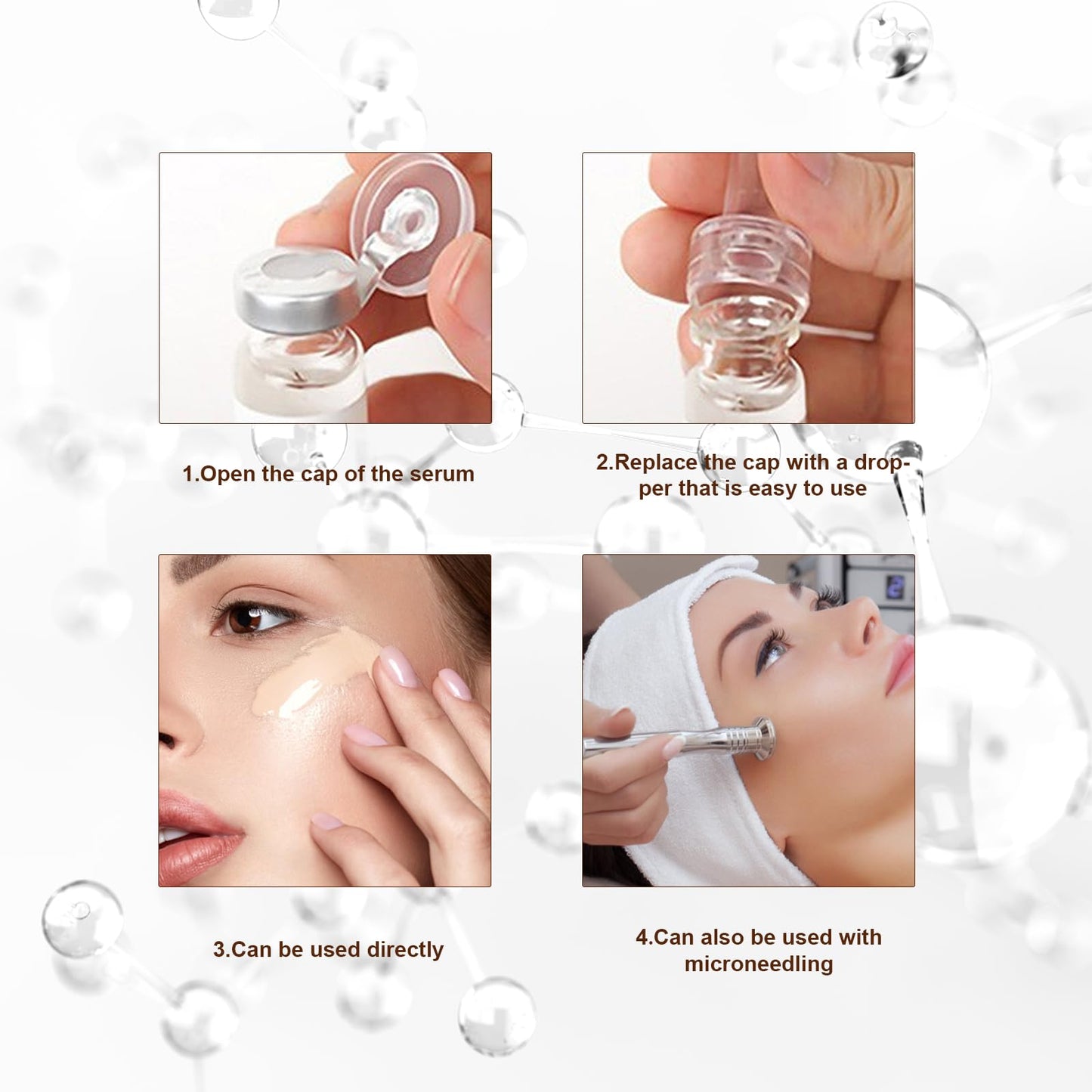 BB Facial Glow Starter Kit Hydration Serum Foundation Skincare Mix 0.27oz Hydration Ampoule and Essence Foundation 12 Vials Glow Pigment Skincare Kit (Multicolor)