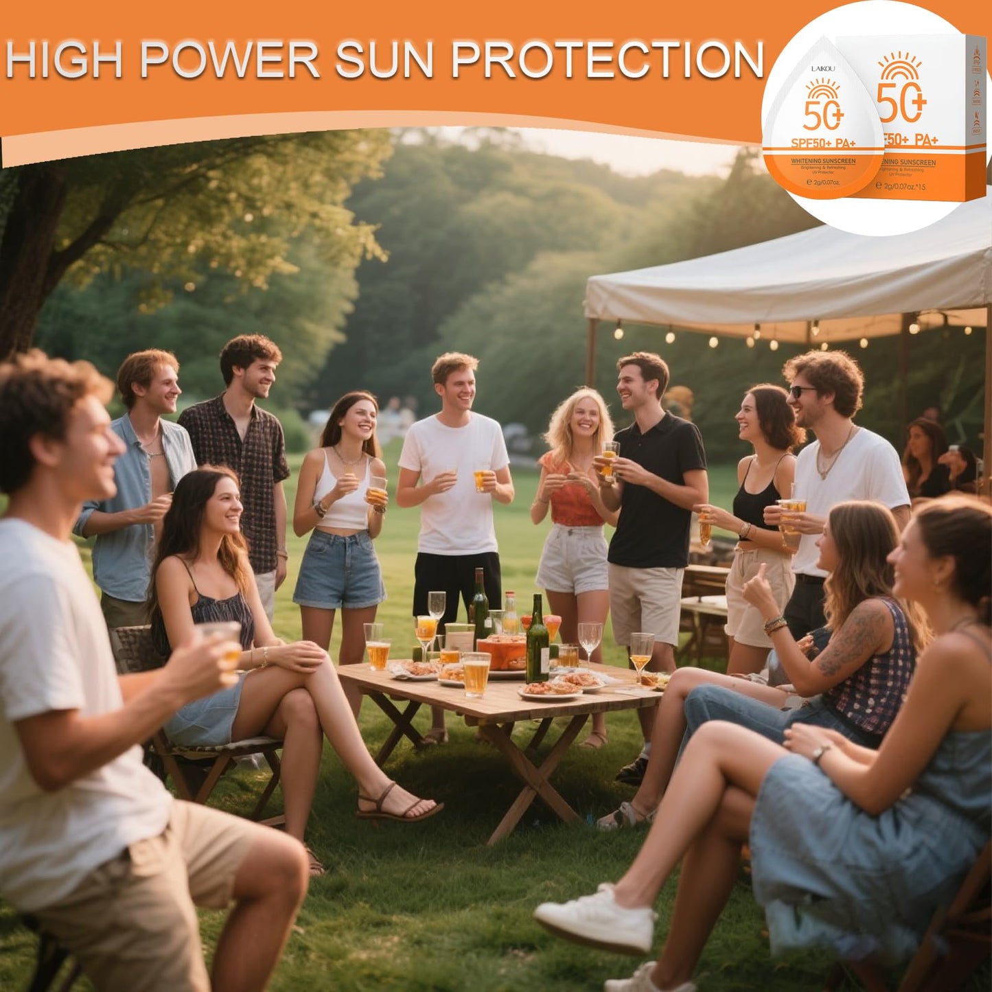 2g*15PCS Travel Size Sunscreen SPF50+ PA+ – Mini Sunscreen for Face & Body, Waterproof, Non-Greasy, Perfect for Outdoor, Beach, Daily Use, Summer Party & Thank You Gifts