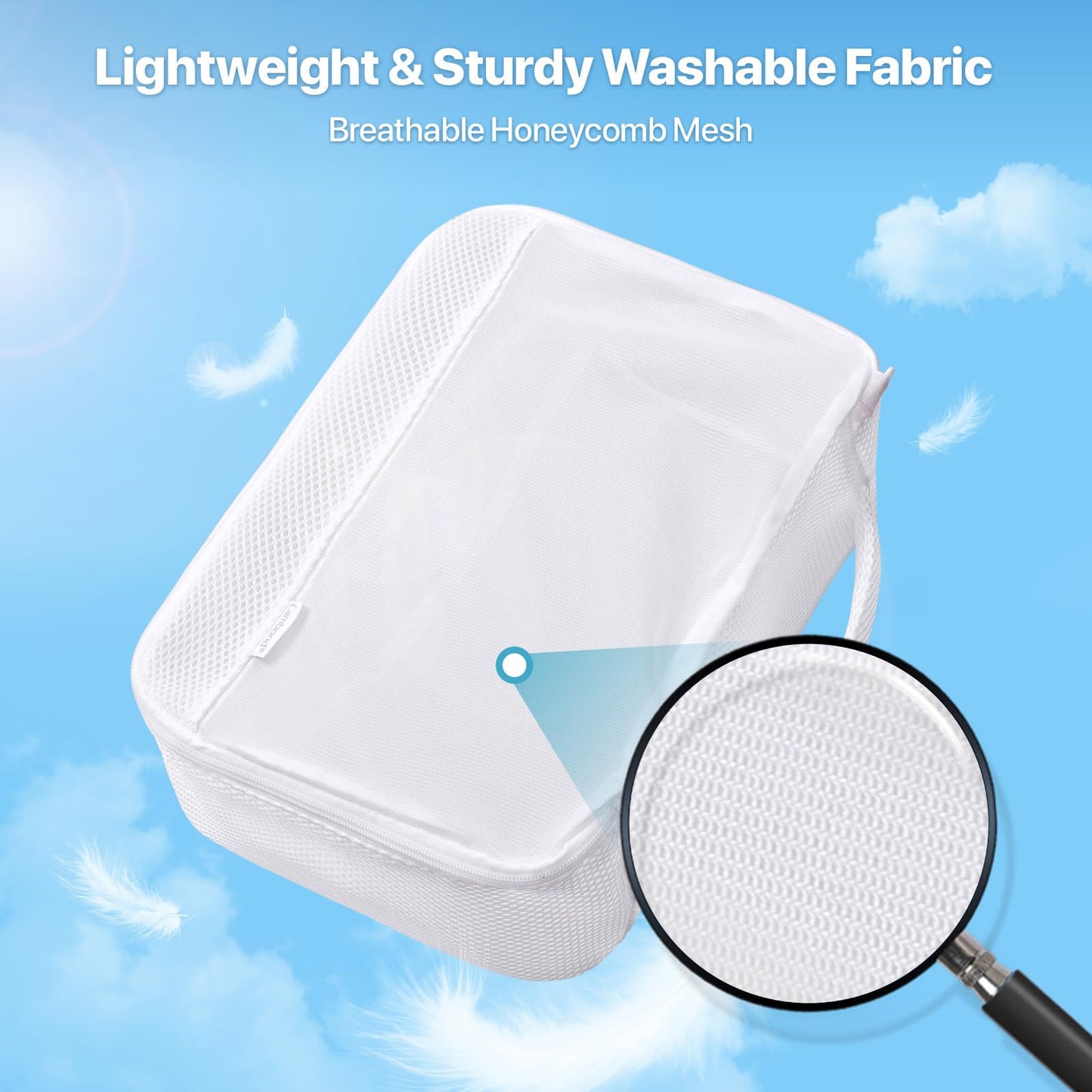 Cambond Machine Washable Mesh Packing Cubes Laundry Bag - 4 Set See Through Packing Cubes for Travel Women, Lightweight Dual-Use Mesh Laundry Wash Bags Luggage Organizer Bags Travel Cubes for Packing