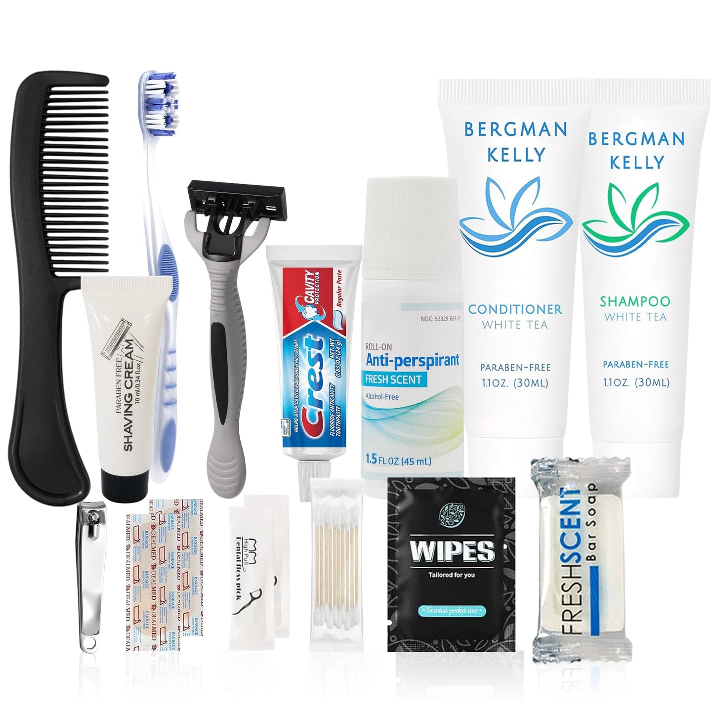 Trektote Travel Toiletry Kit For Men And Women – 15 Piece Set of Travel Size Toiletries, TSA Compliant, Includes Shampoo And Conditioner, Body Wash, Toiletry Bag & More