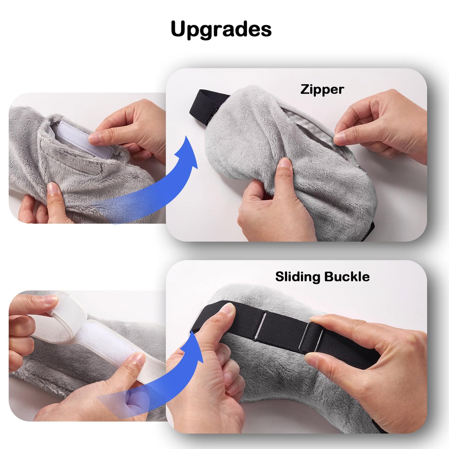 Umisleep Lavender Eye Mask, 0.45 lb Aromatherapy Weighted Eye Mask for Dry Eyes, Sleep Mask for Men Women, Hot Therapy Eye Cover for Compression Pain Relief, Eye Pillow for Puffy Eyes, Sinus Pain-Grey