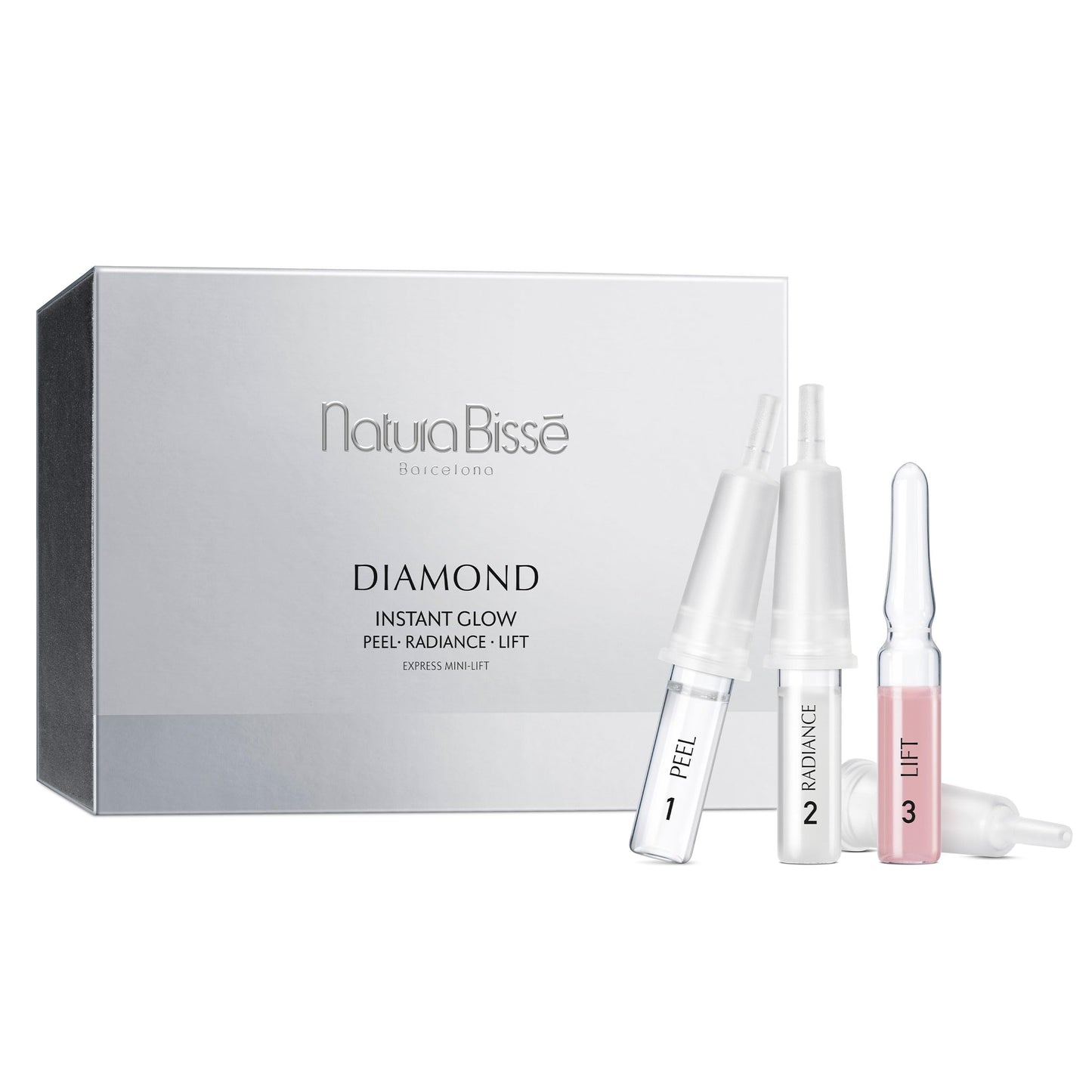 Natura Bissé Diamond Instant Glow, Ampoule Trio Express Mini-Lift, Lifts, Firms, & Illuminates, 3 ampoules x 4 treatments