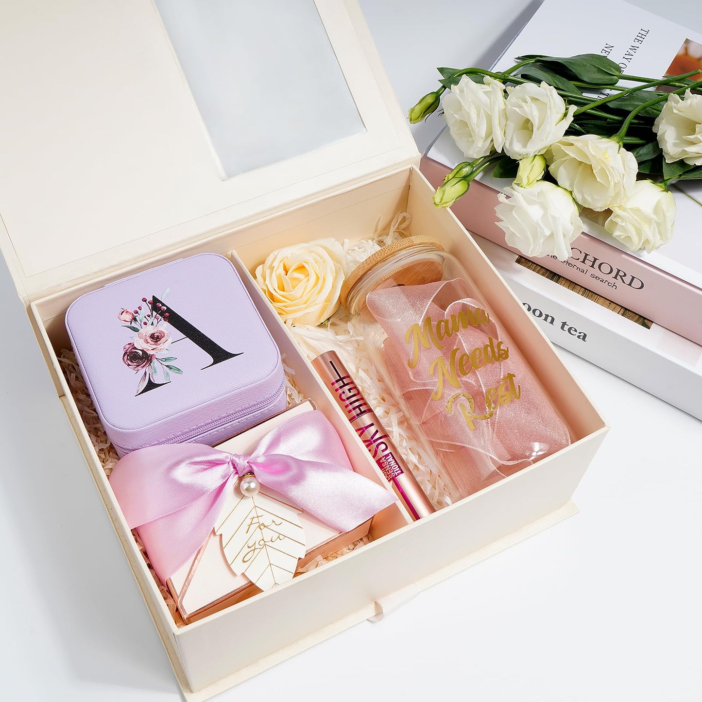 AYGXU Initial Travel Jewelry Case, Organizer, Small Box - Birthday, Graduation, Bridesmaid, Teacher Gifts for Women, Teen Girls - Essentials, Initial K