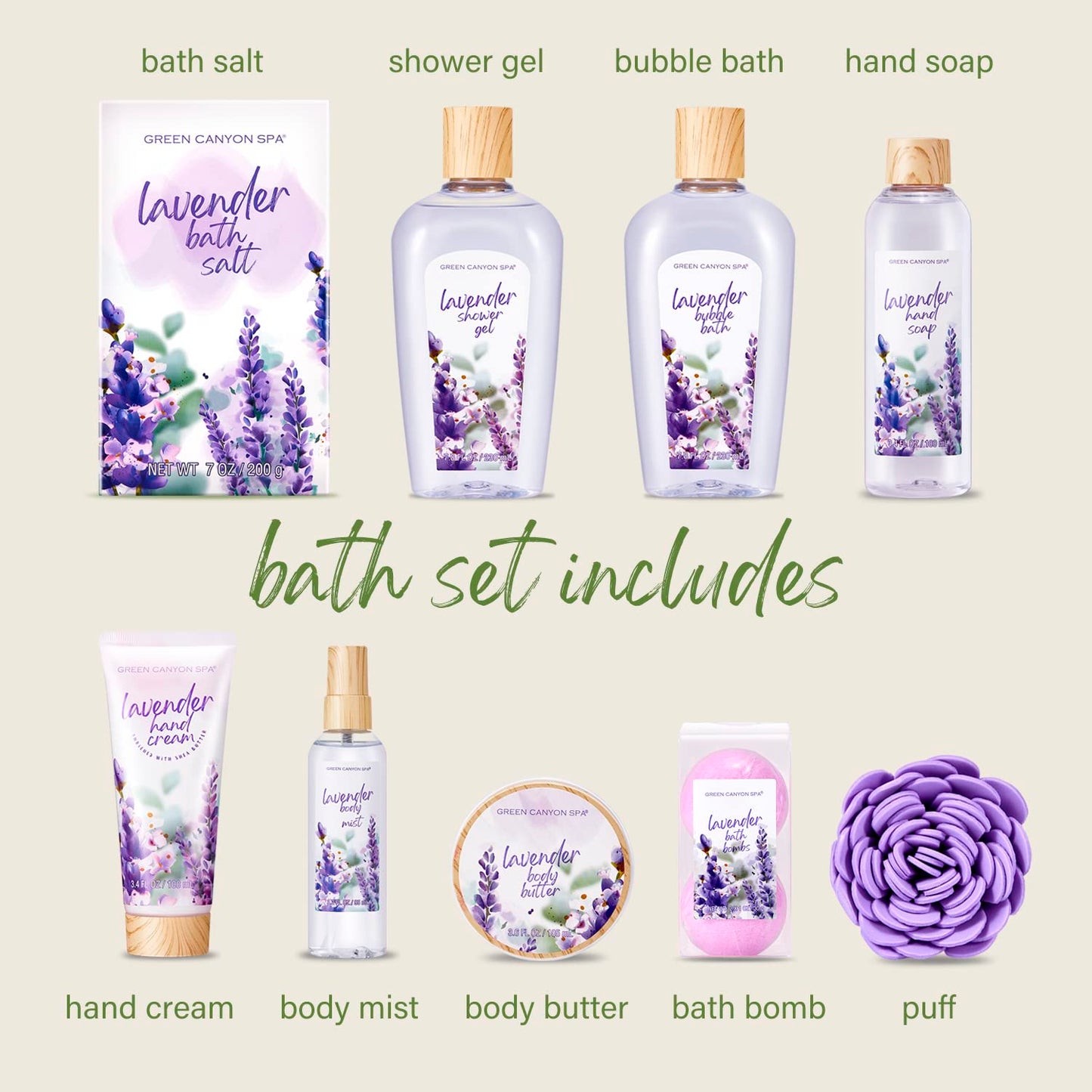 Spa Gift Baskets for Women, 10Pcs Lavender Spa Kit for Women, Bath Gift Set with Bubble Bath,Body Lotion Bath and Body Gift Set Christmas Gift Basket for Her Mothers Day Gifts for Mom