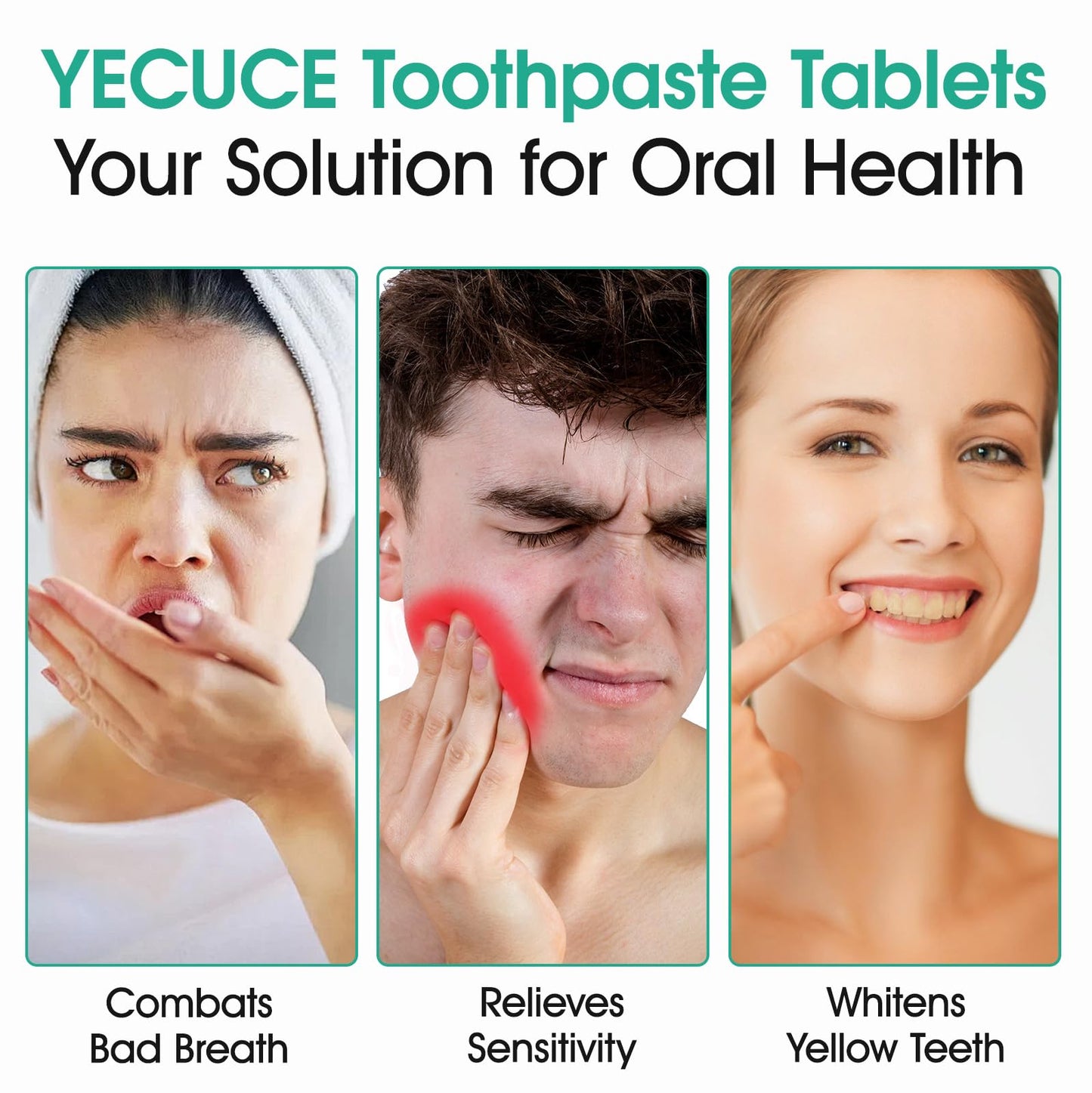 150 Toothpaste Tablets, Chewable Toothpaste Tablets for Fresh Breath, Mint Flavor Mouthwash Whitening, Nano Hydroxyapatite, Flouride & Deeply Cleaning Gums, Stain Removal for Kids Adults