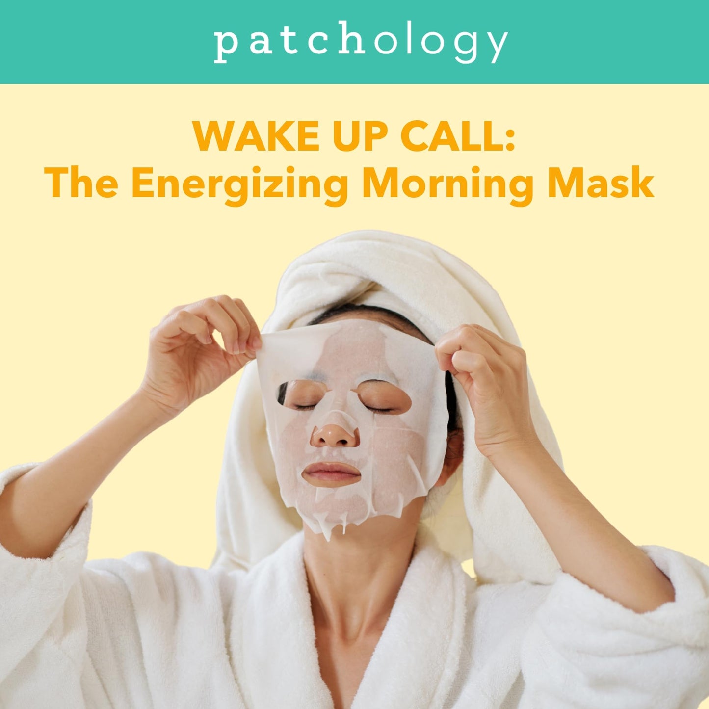Patchology Wake Up Call Caffeine Facial Sheet Mask – Hydrating Face Mask with Caffeine, Orange Extract & Ginseng – Helps Refresh and Depuff Skin in 10 Minutes – Morning Skincare (4 Count)