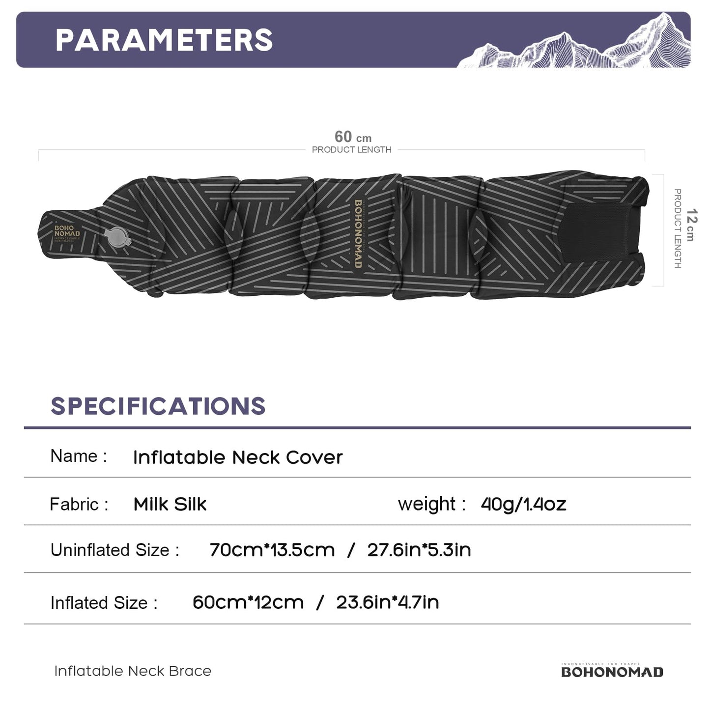 Inflatable Neck Pillow for Travel, Adjustable Blow Up Neck Support Pillow for Airplane, Car, Train, Bus, Office, Home, Compact Portable Travel Pillow for Sleeping, Napping, Black