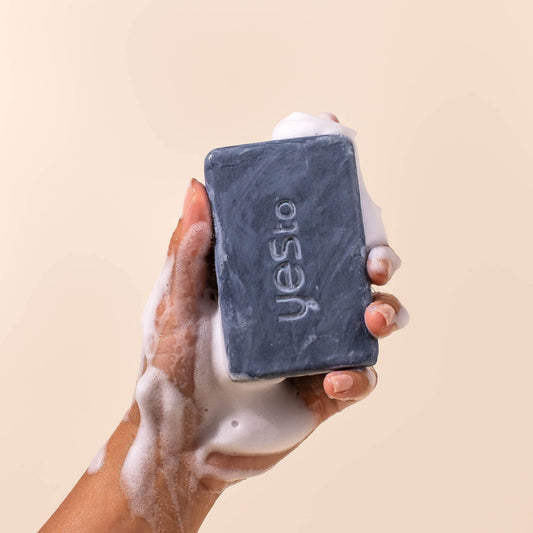 Yes To Tomatoes Detoxifying Charcoal Bar Soap, Exfoliating Acne Face Wash Helps Draw Out Impurities & Deep Clean Pores, With Salicylic Acid and Jojoba Oil, Natural Vegan & Cruelty Free