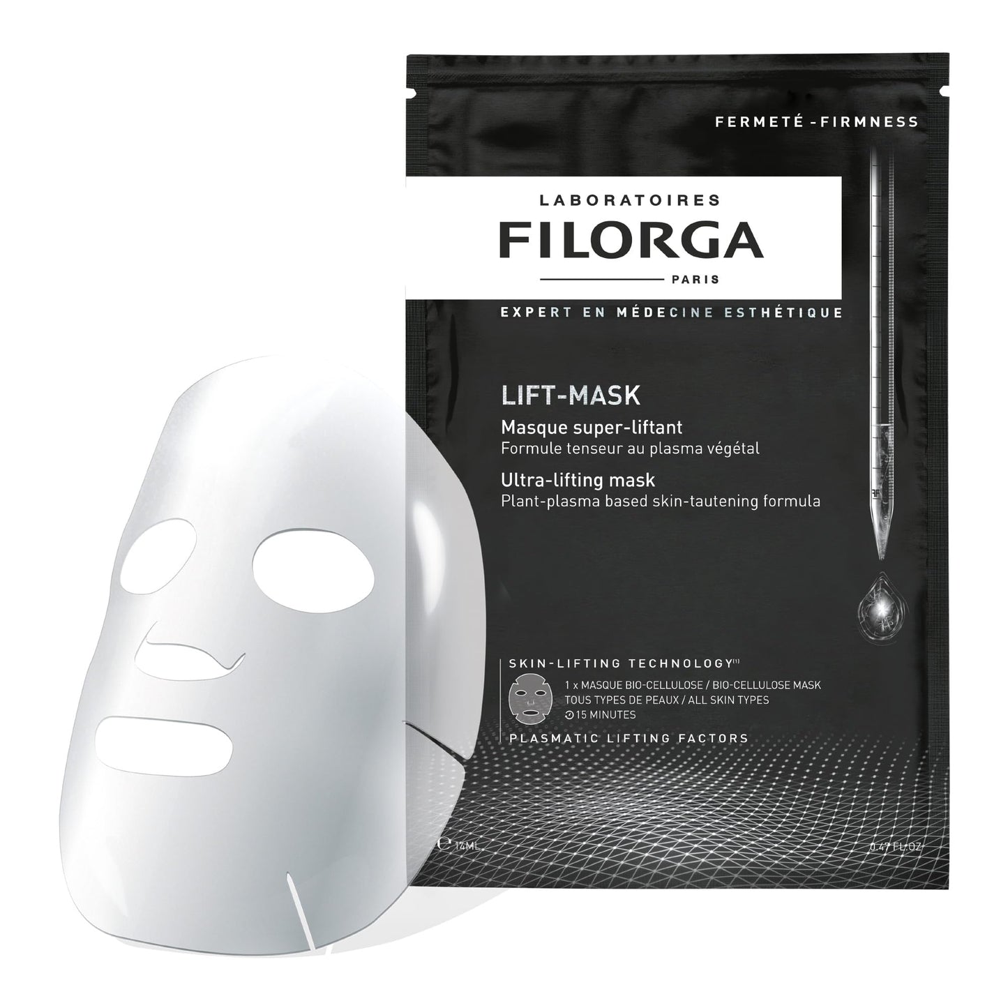 Filorga Lift-Mask, Anti-Aging Sheet Mask with Hyaluronic Acid, Collagen, & Antioxidant Polyphenols for Lifted & Plumped Skin, 0.67 oz