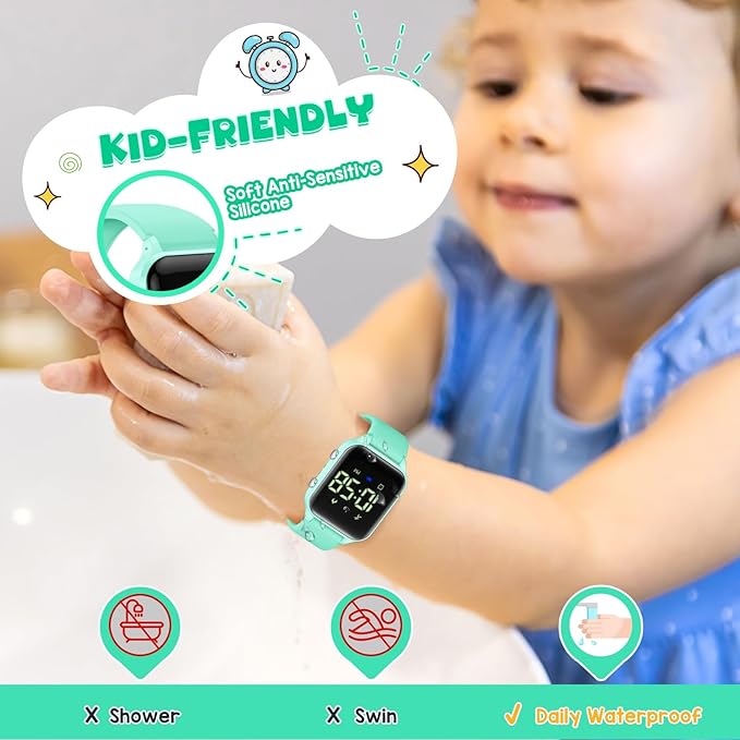Kids Digital Watches for Boys Girls, Sports Watch with Fitness Tracker, Pedometer, Alarm Clocks, Stopwatch, No App Needed Waterproof Kids Watch, Gift for Teens Student Girls Boys Ages 5-14