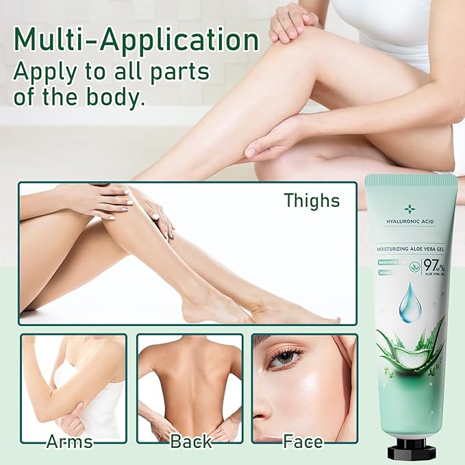 8PCS Aloe Vera Gel for Face & Body,Hydrating Travel Size Pure Aloe Vera Gel Face Moisturizer for All Skin Type,No-sticky Long Lasting Refreshing Moisturizing Fast Absorbing Aloe Cream Gel,1.05 oz(A)