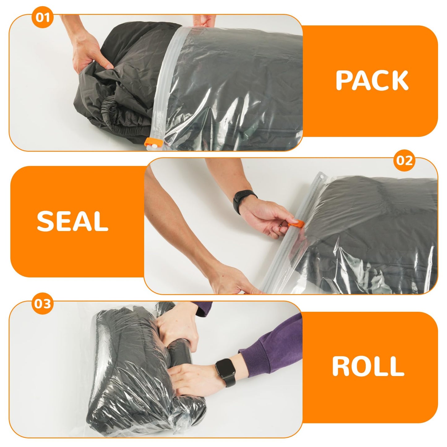 Wevac 20 Compression Travel Bags - Space Saver Bags for Travelling (10 Large, 10 Medium)