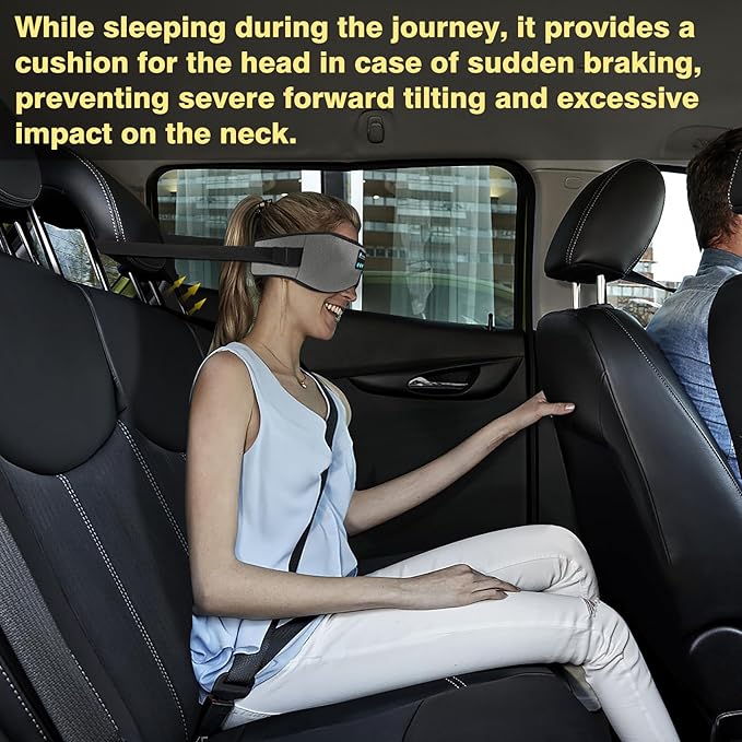 Joythink Sleep Headphones Headband Sleep Mask Eye Mask 3D Deep Bluetooth for Sleeping Blackout Washable Music Eye Cover with Speaker Microphones Gray