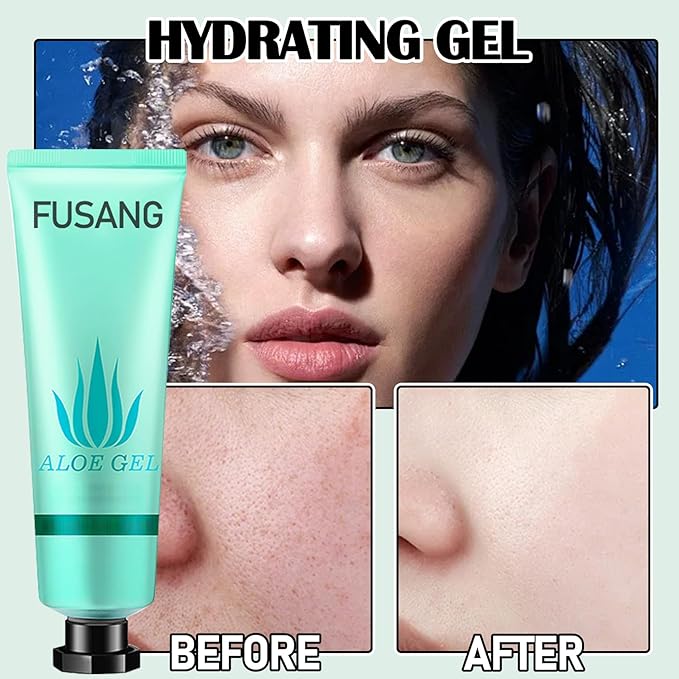 8Pcs Organic Aloe Vera Gel for After Sun Skin Care,Natural Moisturizing Aloe Vera Gel for Face & Body,Easy to Portable Face Moisturizer,Travel Size Pure Vera Aloe Gel for all Skin Types