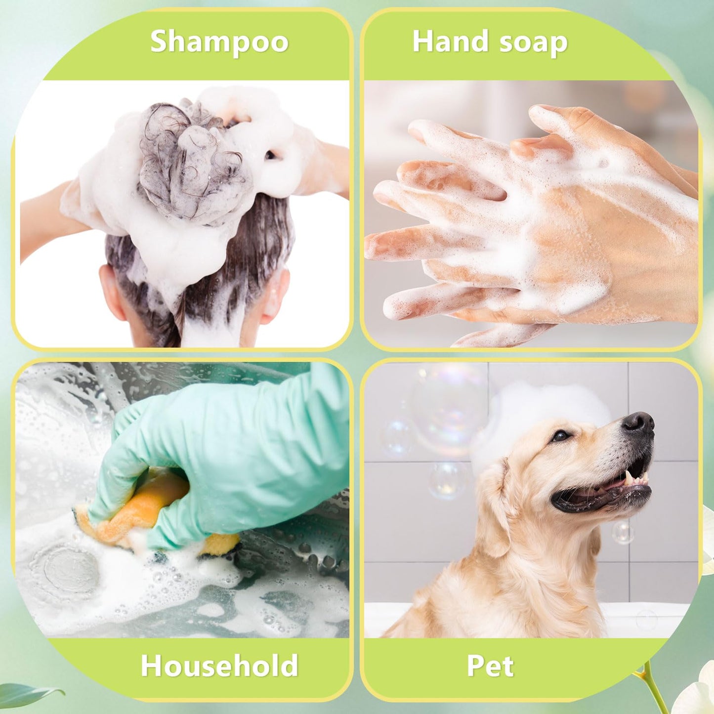 4 Pack Foam Pump Bottle, 60 ml/2 oz Mini Empty Bottle Travel Foaming Dispenser, Plastic Mousse Foam Dispenser Pump for Soap, Shower Gel, Shampoo, Facial Cleanser - Mix Colors