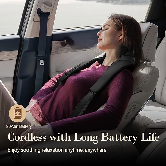 Cordless Neck Massager for Pain Relief Deep Tissue - HSA Eligible, Upgarded Deep Kneading FSA Shoulder Back Massager with Heat, Massager Pillow for Neck and Shoulder Pain, Gifts for Women Men