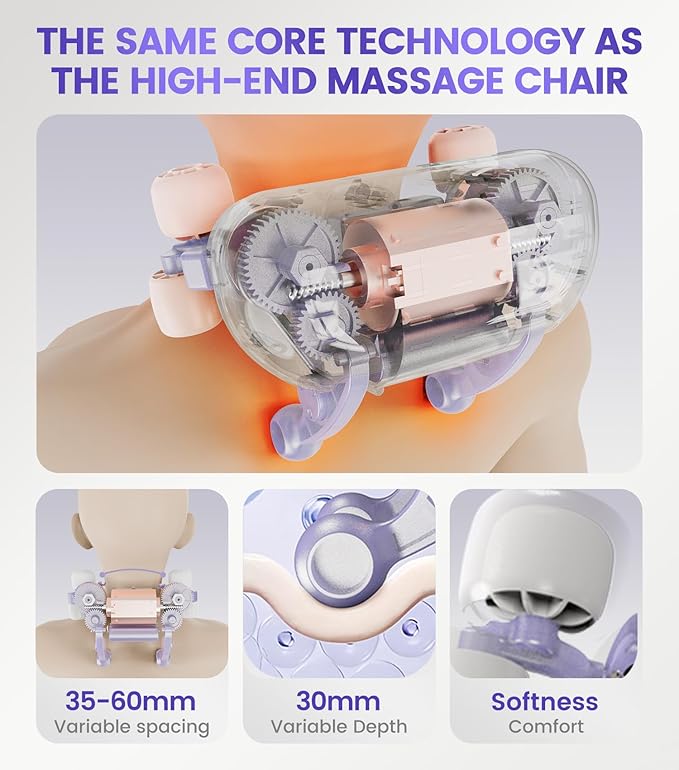 Electric Massage Pillow,Designed for Neck Massage with red Light Heating Function, relieves Neck Pain and Headache.