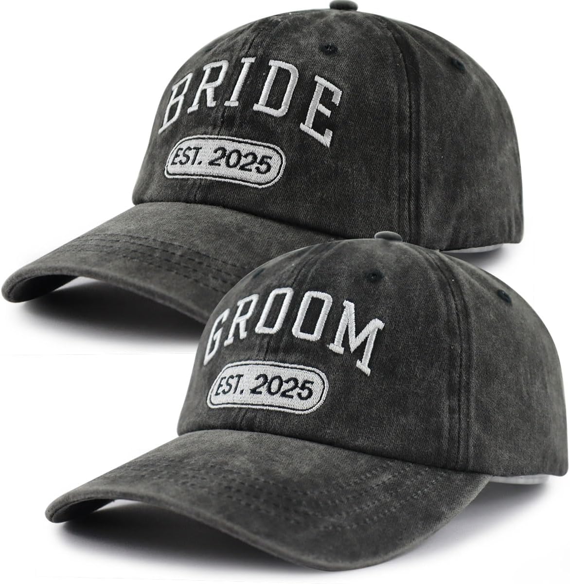 Wedding Gifts for Couples 2025, 2PCS Groom Bride Hat, Husband and Wife Matching Outfit Bsaseball Cap, Honeymoon Essentials Bridal Shower Gifts