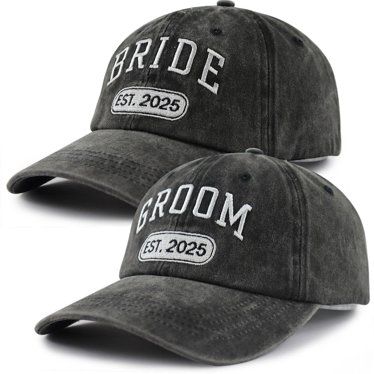 Wedding Gifts for Couples 2025, 2PCS Groom Bride Hat, Husband and Wife Matching Outfit Bsaseball Cap, Honeymoon Essentials Bridal Shower Gifts