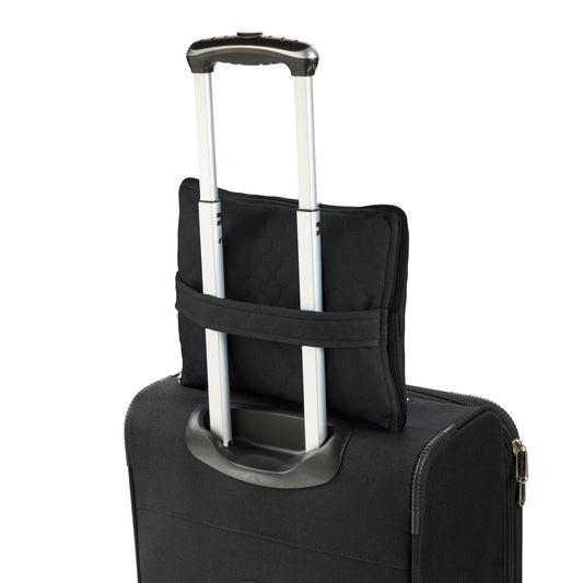 Lewis N. Clark Ultimate Comfort Set + Portable Travel Kit for Airplane, Includes Inflatable Pillow + Zippered Carrying Case, Cozy Fleece Blanket, Eye Mask for Sleeping & Foam Ear Plugs, Black