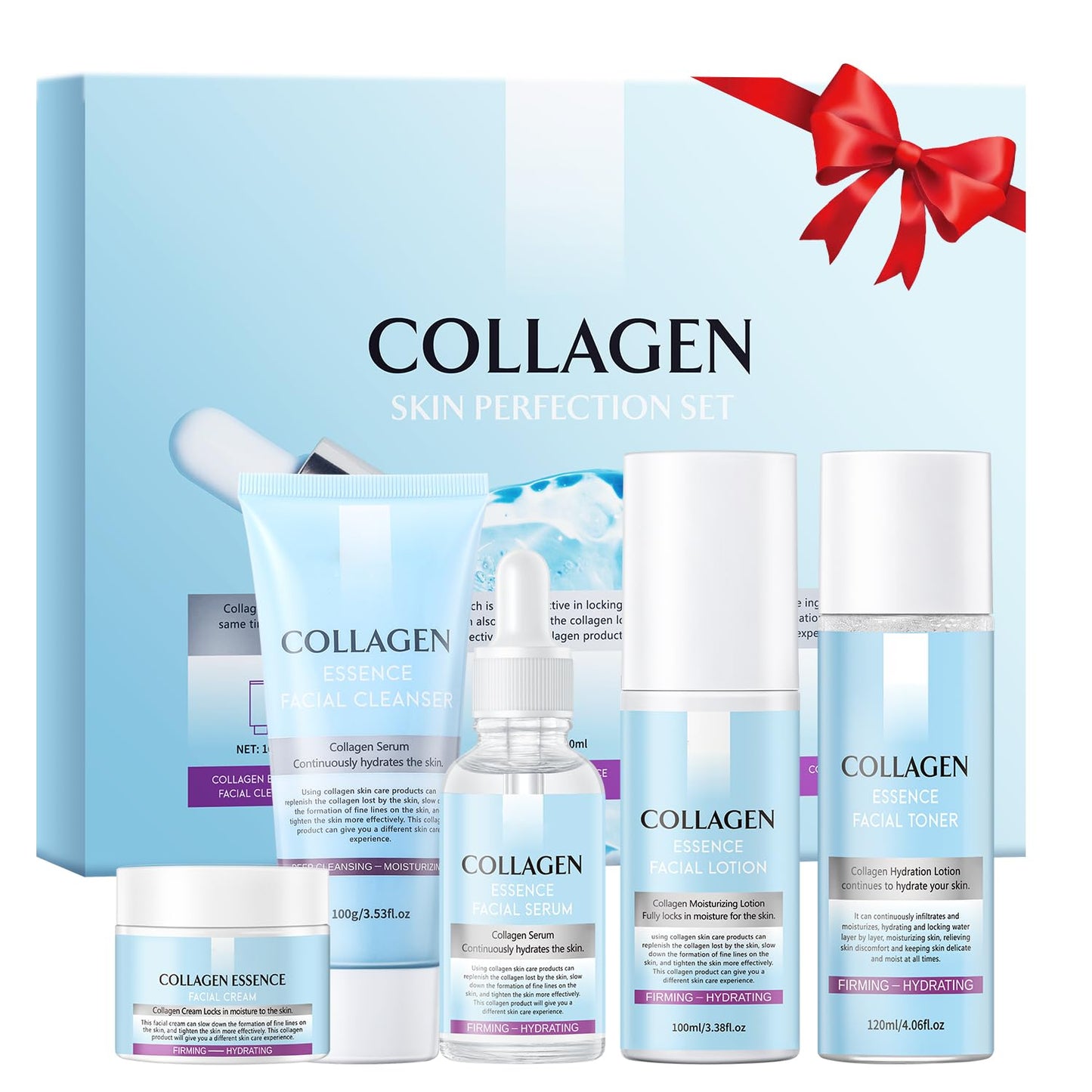 Skin Care Gift Set For Women, Valentine's Day Gifts, Anti Aging Skin Care Set With Collagen, Best Daily Hydrating Skin Care Kit, Beauty Gift Set, Skin Care Routine Kit For Women, Facial Self Care Kit