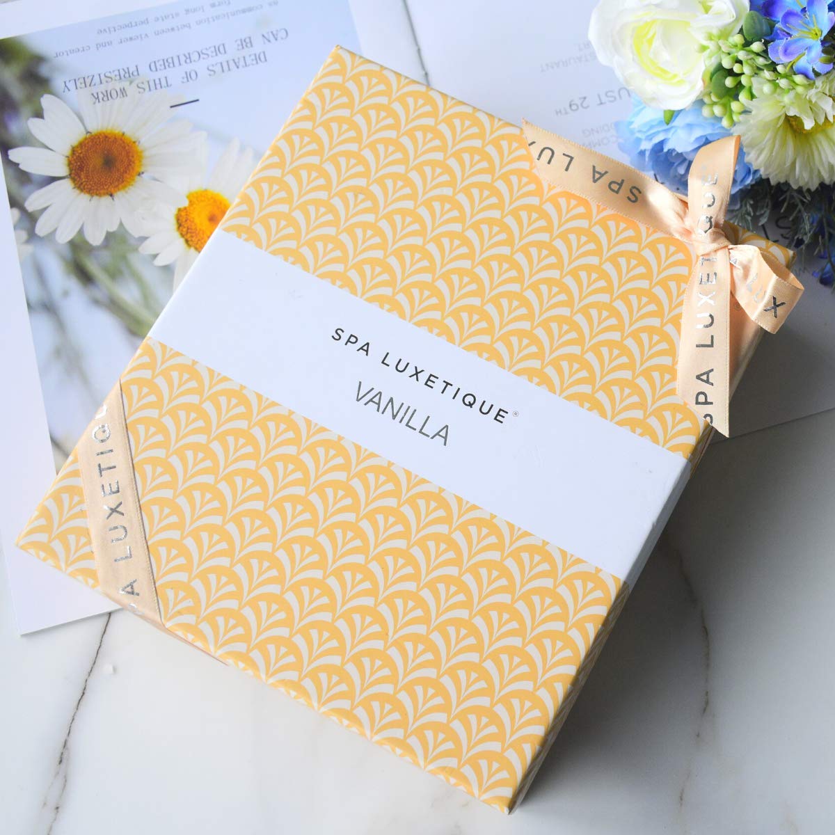 Spa Luxetique Spa Gifts for Women 6pc Vanilla Bath Sets Women Gift With Body Lotion, Shower Gel, Bubble Bath, Hand Cream, Bath and Body Gifts Set, Christmas Gifts