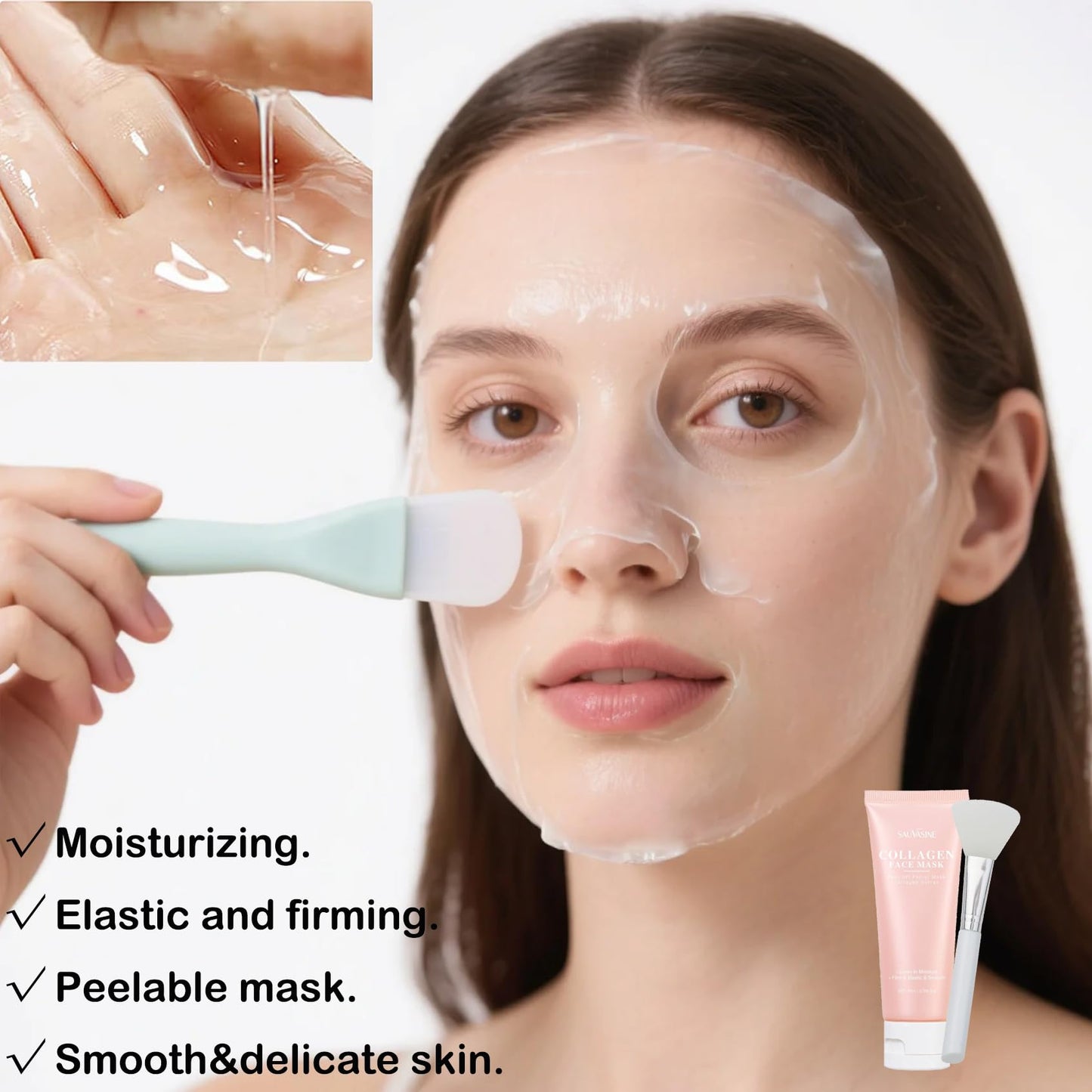 Reepic Cosmer Collagen Overnight Wrapping Peel Off Face Mask - Deep Hydration Care, Reduce Sagging & Dullness, Hydrolyzed Collagen Glass Skin Peel Off Mask, Korean Skincare