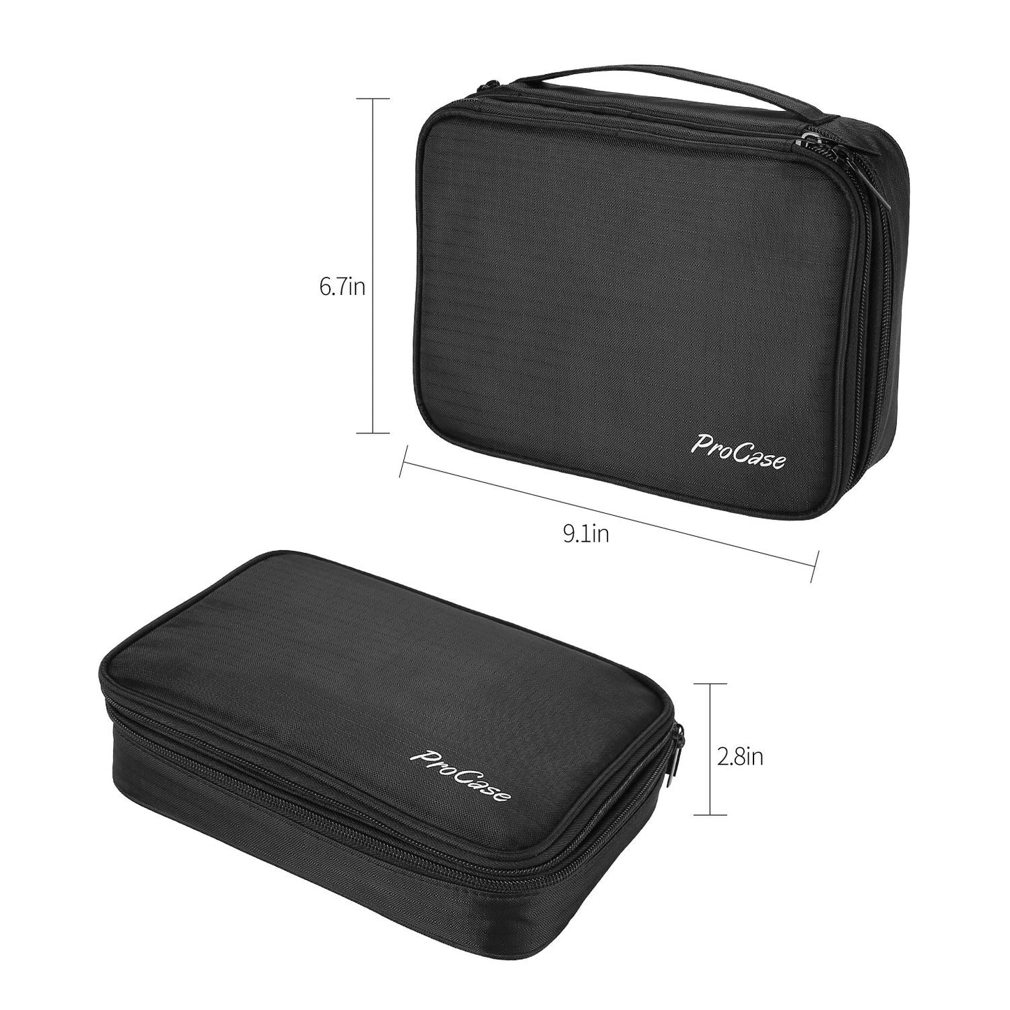 ProCase Travel Jewelry Case Organizer Bag, Soft Padded Jewelry Carrying Pouch Portable Storage Holder for Earrings Ring Necklace Bracelet Chain -Black