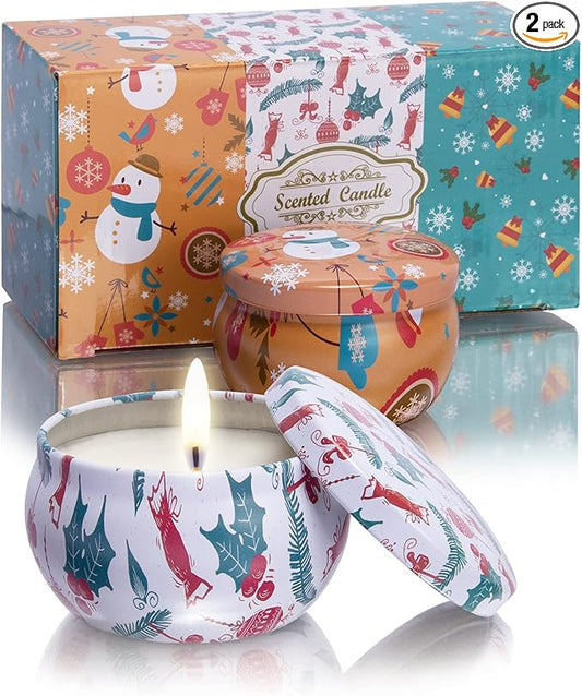 2 Pack Aromatherapy Candles, 2.5 Oz Scented Candles, Rose and Lavender, Soy Scented Candle with Floral Scents, Portable Small Jar Candle Set for Travel, Spa, Bath, Yoga, Home Decor Candle