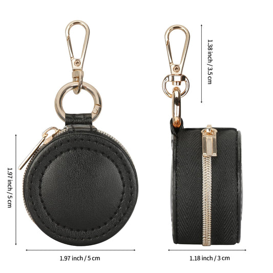 KUKUVR Jewelry Ring Holder Box with Keychain, Portable Gym Jewelry Storage Box Case, Small Travel Ring Earring Stud Necklace Storage Case (Black)