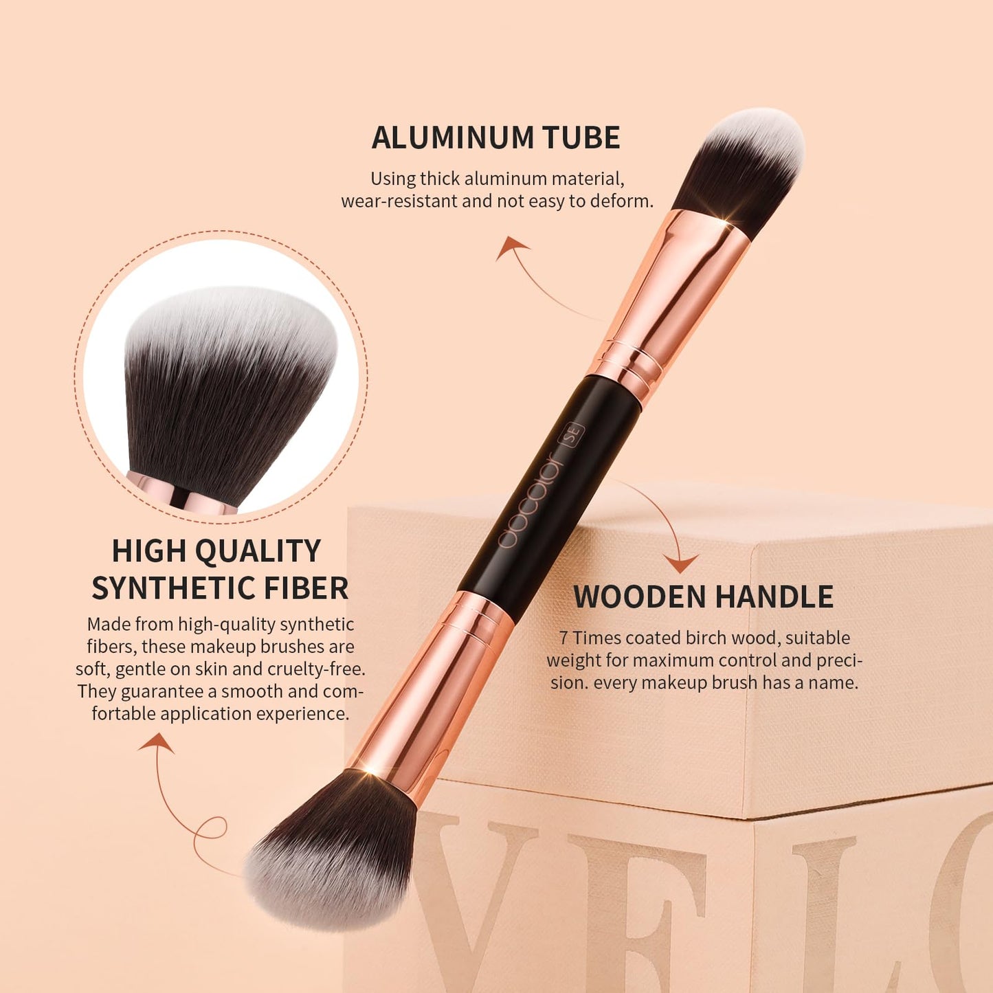 Docolor Double Sided Makeup Brushes, 6Pcs Double Ended Eyeshadow Brush Set Professional Eye Makeup Brushes Set Foundation Eyeshadow Blending Eyebrow Travel Make Up Brushes Kits