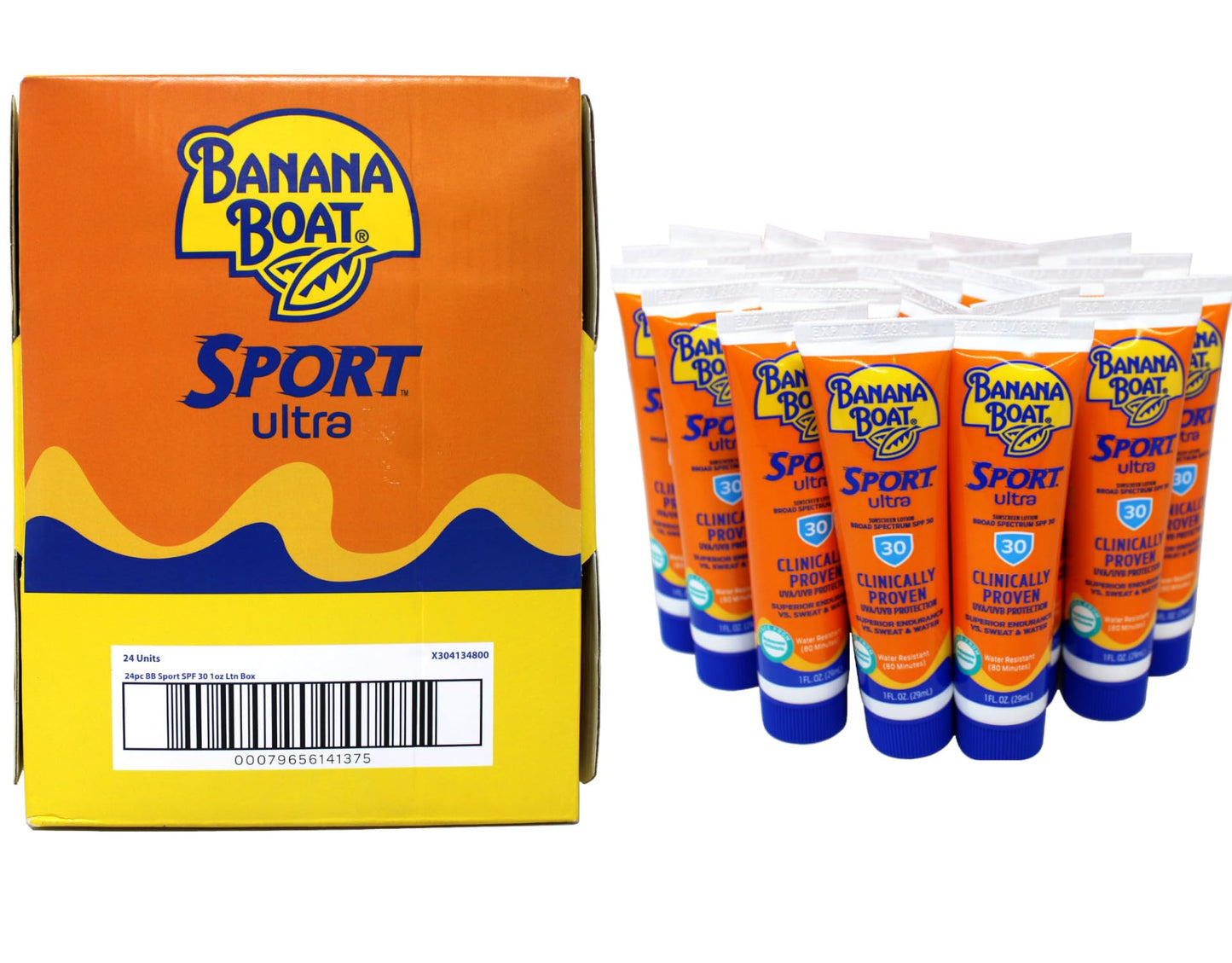 Banana Boat Sport Ultra SPF 30 Sunscreen Lotion, Travel Size Sunscreen, 1oz - 24 Count