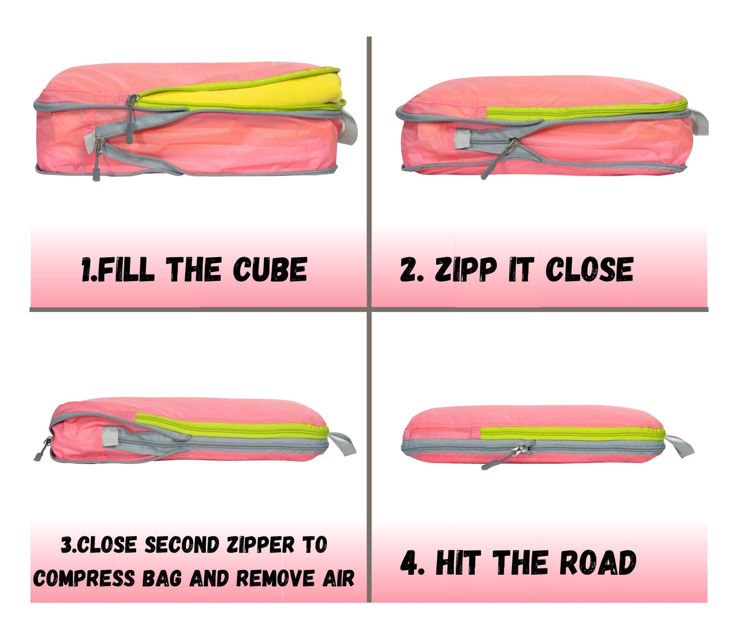 6 Set/3 Set Ultralight Compression Packing Cubes, Suitcase and Backpack Travel Organizer Bags