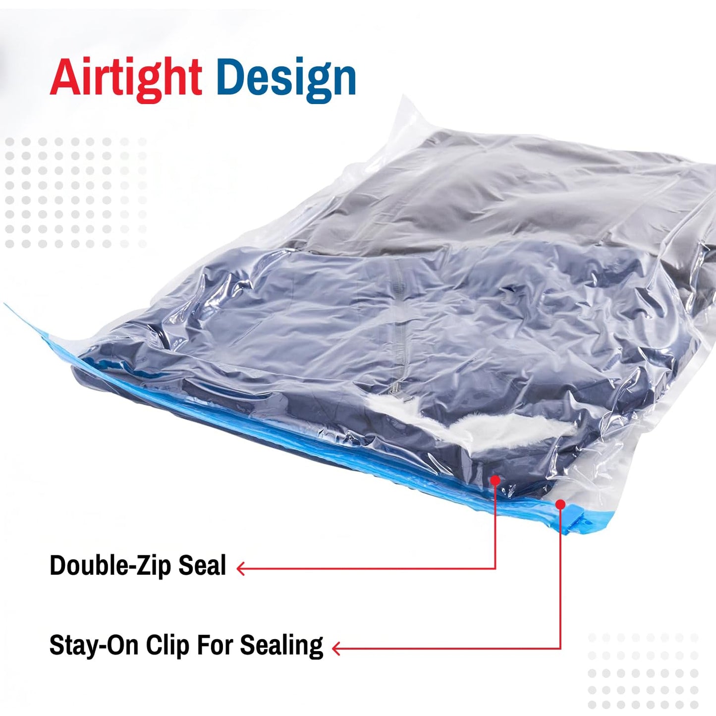 Spacesaver Roll Up Vacuum Storage Bags for Jackets, Suits, Dresses & Clothes – Sealed Compression Bags with Hand Pump – Space Saver Bags for Moving, Travel & Organization - Pack of 8