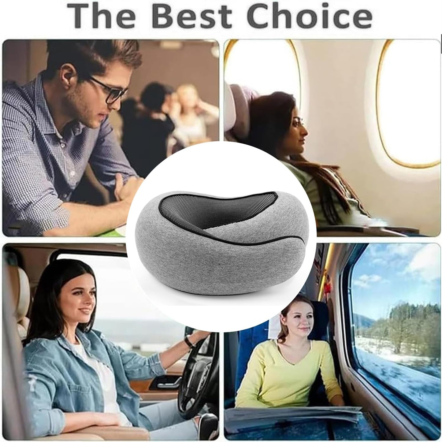 2025 New Neck Travel Pillow | Memory Foam Neck Pillow for Comfort on Airplane | Compact and Ergonomic Design for Travel, Car Rides, Offices,and Home Use | Ideal for Adults and Kids(Dark Blue)