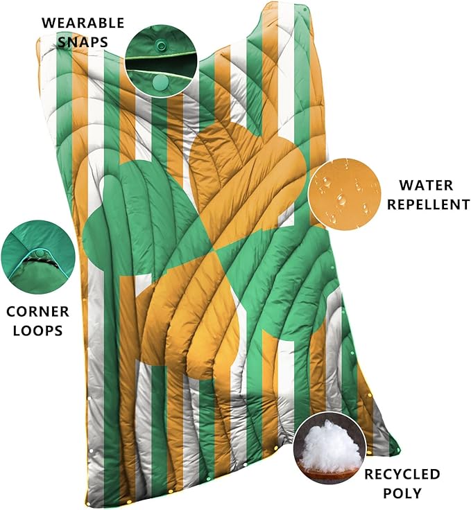 Camping Blanket,Puffy Printed Camp Blankets Lightweight Packable for Outdoor Camping,Traveling, Stadium, Hiking, Picnics