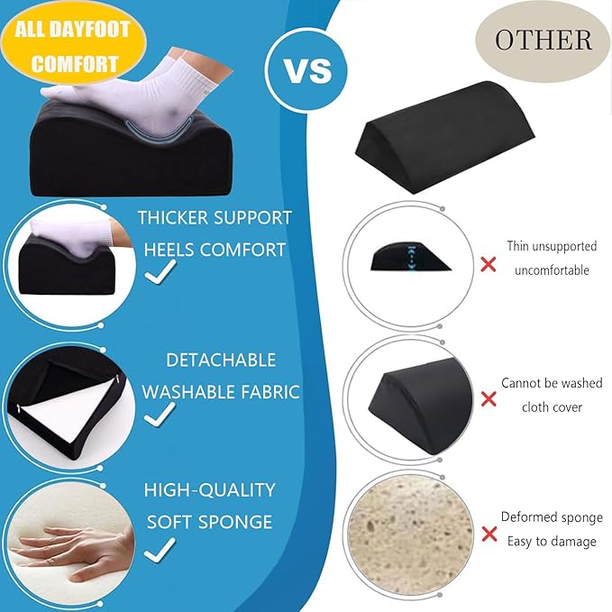 Foot Rest for Under Desk at Work,at Work Soft Ergonomic Footrest,Support Foot Pillow,Heel Chair,Leg Elevation Pillow,(Black)