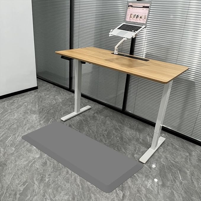 1" Extra Thick Anti Fatigue Floor Mat 17" W x 70" L,Kitchen Mat, Standing Desk Mat,140D Advanced PU Foam Ergonomic Comfort at Home, Office, Garage, Sink (Gray)