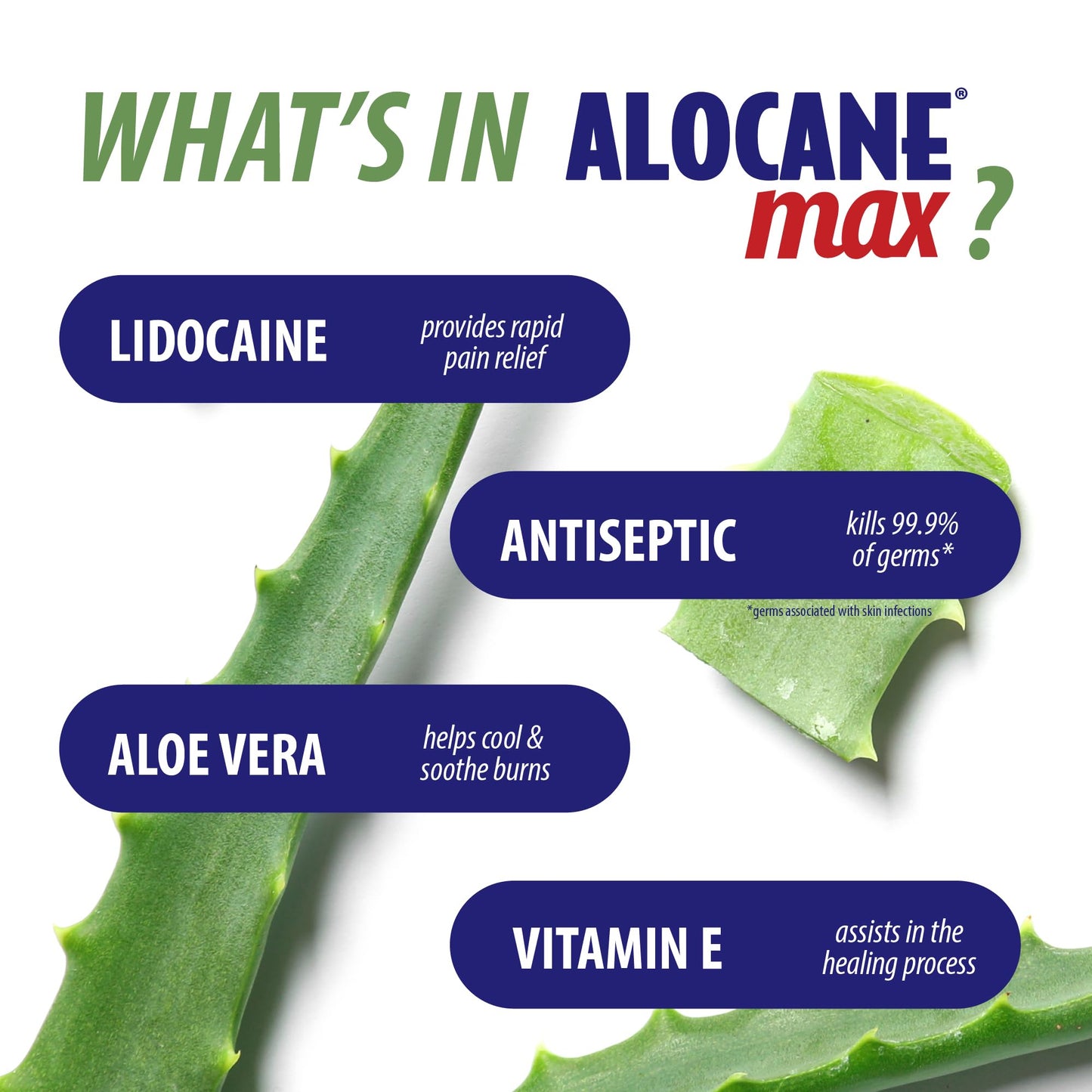 Alocane Max Emergency Burn Gel, 4% Lidocaine Hydrochloride, .13% Benzalkonium Chloride, Maximum Strength Relief, Itch Relief, For Sunburns, Kitchen, Radiation, Chemical, First-Degree Burns, 4 Fl Oz