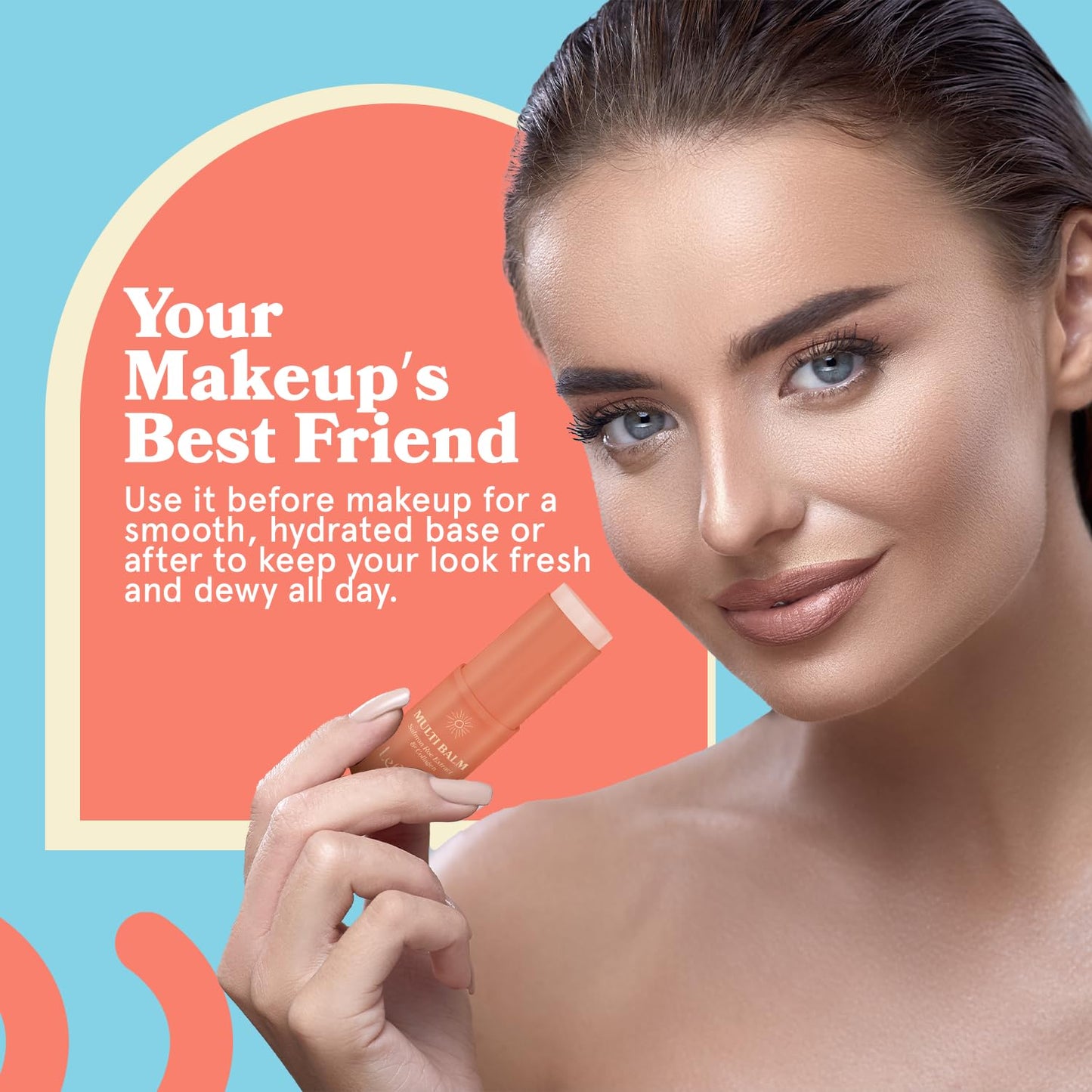 LE GUSHE All-in-One Face Balm Stick - Under Eye Brightener, Anti-Aging Under Eye Balm Stick with Salmon Roe Extract & Collagen - For Fine Lines & Wrinkles - Use on Face, Forehead, Neck