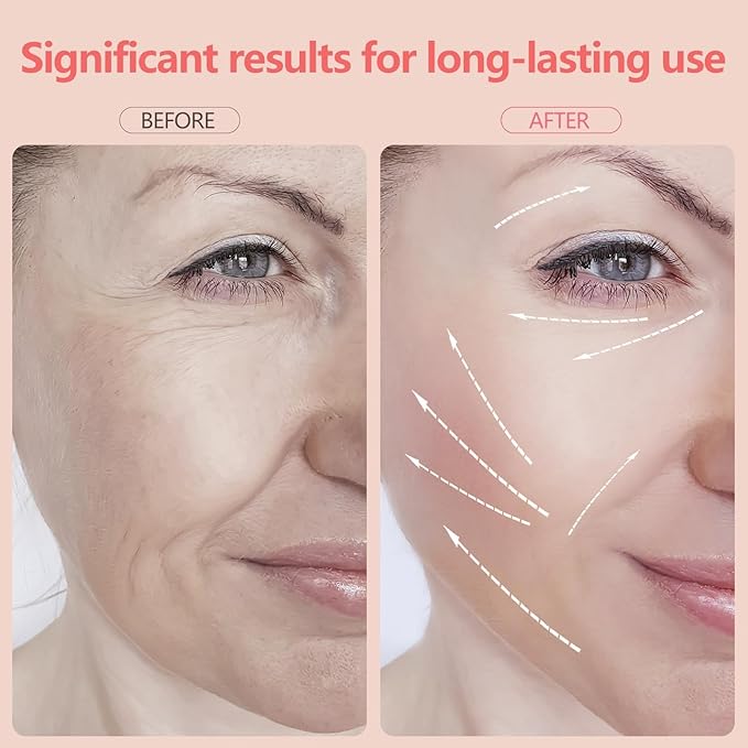 2025 New Face and Neck Massager Tool, 7 Colors LED Womens Skin Care Facial Massager for Skin Rejuvenation, Lifting, Toning, Glow Boost-White