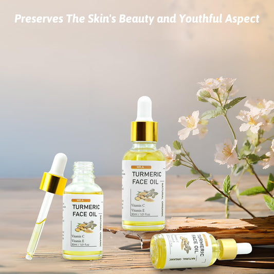MR.A 3Pack Turmeric Oil, Turmeric oil with Vitamin C for Face Body, Great for Cleanses Skin, Moisturize & Soothing skin, Tumeric Face Oil for All Skin Type