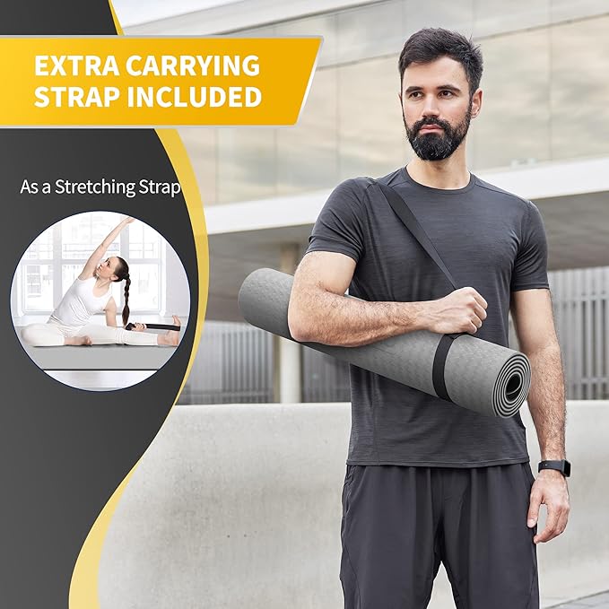 CAMBIVO Extra Wide Yoga Mat for Women and Men (72"/84"x 32"x 1/4") TPE Workout Mat, Non-slip Large Exercise Fitness Mat for Yoga, Pilates, Workout